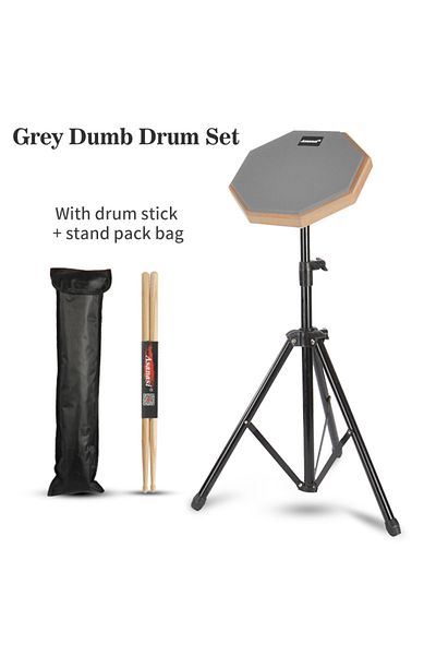 Choice Grey Practice Drum Pad Set 8 Inches Pad At Home Silent Practice Pad With Stand Drum Sticks Carrying