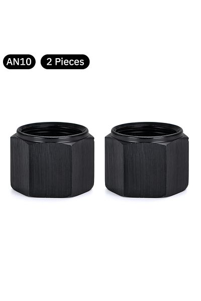 PQY 2pcs An10 Aluminum An6 An8 An10 Adapter Female Flare End Cap Plug Tube Nut 6-an 8-an 10-an Fitting B