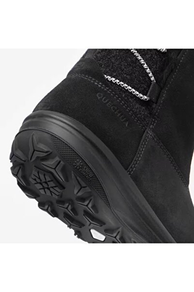 Decathlon Kadın Su Geçirmez Outdoor Deri Kar Botu - Siyah - SH500