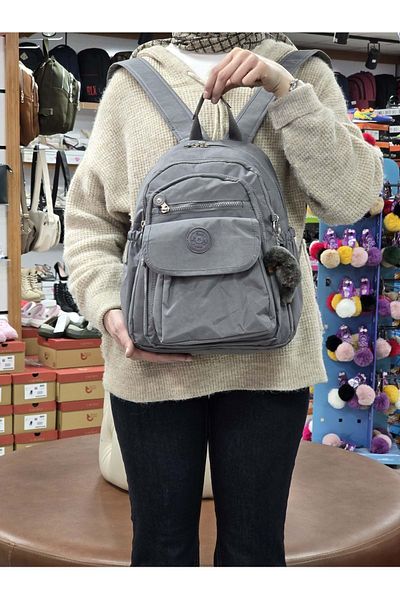 MY POLO 2114-8675 Women's Crinkle Fabric Multi-Compartment Lined Pet Waterproof Daily Mini Backpack