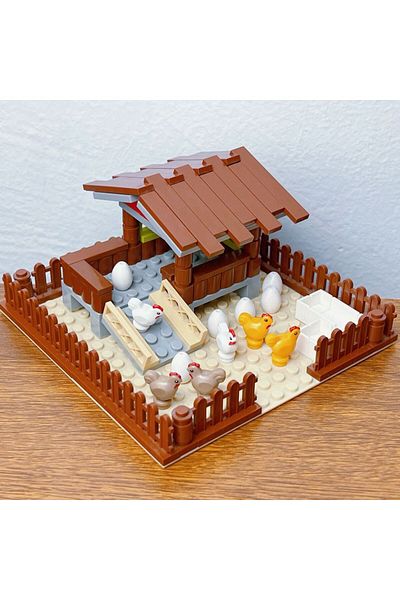 Choice 6 Chicken Coop Moc Farm Animals Building Blocks City Chickencoop Hen House Toys Diy Blocks Toys For
