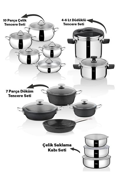 Taç Steelbox 25-Piece Advantage Kitchen Set