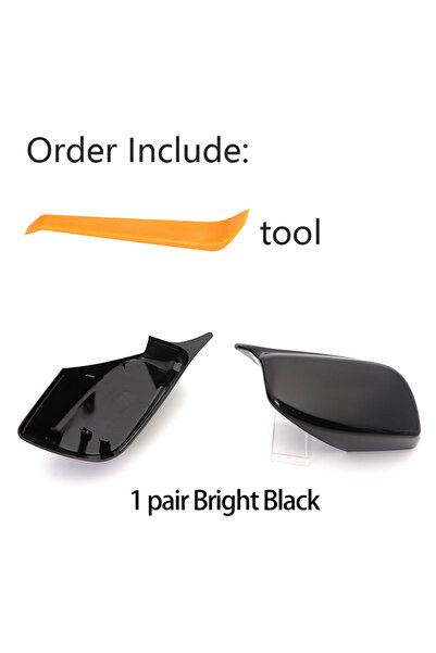 Choice Black 2ps Carbon Fiber Look Black Rearview Side Mirror Cover Caps For Bmw 5 Series E60 E61 E63 E64 2