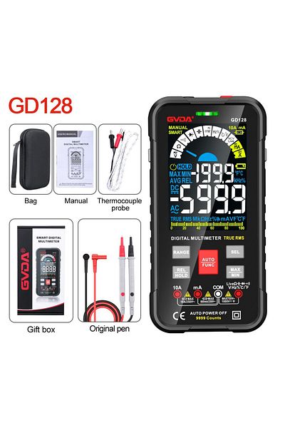 GVDA New 9999 Counts Digital Multimeter Smart Auto Range 1000V 10A Tester Meter Ohm Hz Capacitanc...