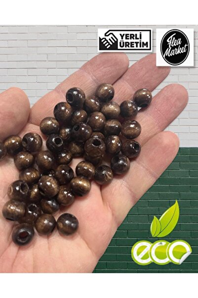 izmir Bitpazarı Економічний пакет 1 кг 10 мм дерев'яних намистин - кавовий ко...