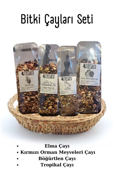 Rossaco Meyve Çayı Tanışma Seti Elma,Kırmızı Orman.Tropikal,Böğürtlen 4'lü 12...