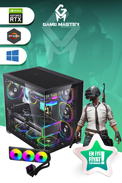 GM Game Master Atlantis 4060 Ryzen 5 5600 CPU 32GB RAM 1TB M.2 RTX4060 Sıvı Soğutuculu Akvaryum Gaming Pc