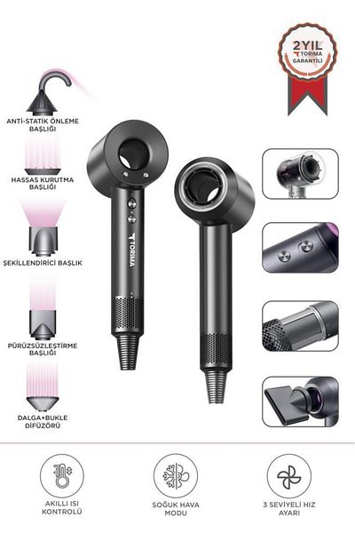 Torima H5 Gray Powerful Hair Dryer Hair Styler