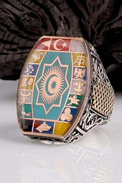 Diriliş Takı 16 Türk Devleti Türk Teşkilatı Gümüş Yüzük