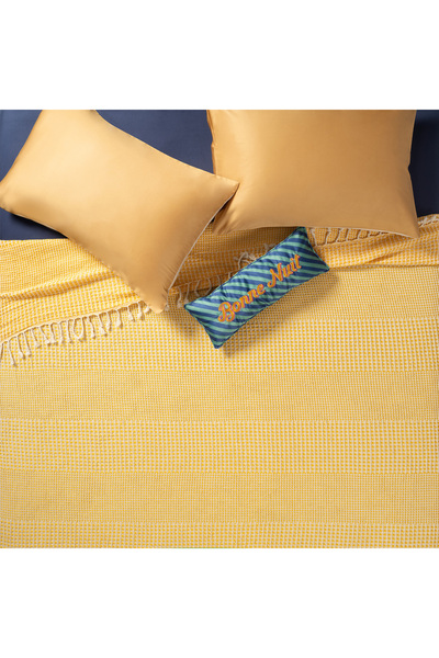 Zsa Zsa Zsu قطعة باكلان ملونة مفردة - قطن تينسل قطن بيكيه 160x220 سم أصفر