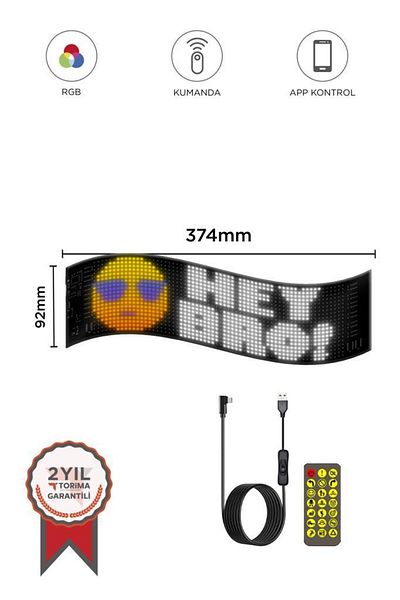 Torima Rp937 Led Matrix Panel 16X64Cm Phone Controlled Sliding Led Animation Lighting