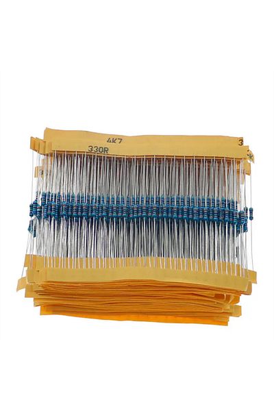 AOKIN 600pcs Set 600pcs/set 30 Kinds 1/4w Resistance 1% Metal Film Resistor Pack Assorted Kit 1k 10k 100k