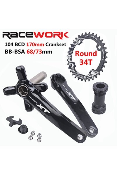 Choice مجموعة كرنك 170 مم 34T RACEWORK XT MTB للدراجة الجبلية 104BCD كرنك 170...