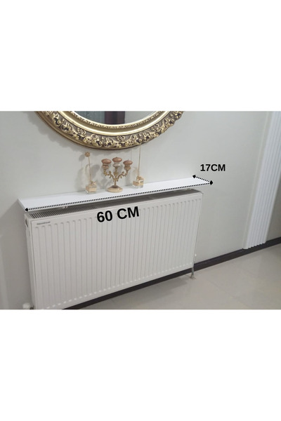 UTKU TASARIM Dresuar Kalorifer Peteği Rafı 60 x 17 cm Petek Üstü Uçan Raf Kit...