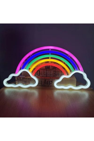 Choice 0-5w White Rainbow Cloud Led Neon Light, Usb Or Battery Powered, Pride Day Party, Bedroom, Living Ro