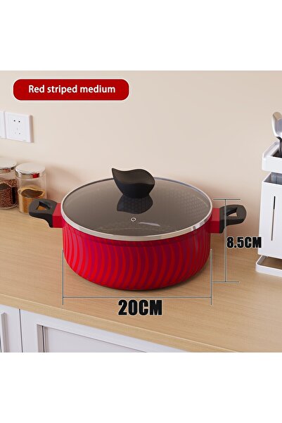 BAROLY 6 Piece Tifal Cookware Set Red Size 18-20-22 Cm