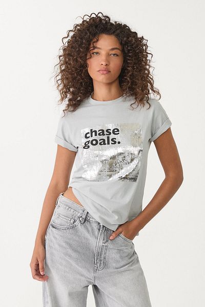 Stradivarius Metallic printed T-shirt