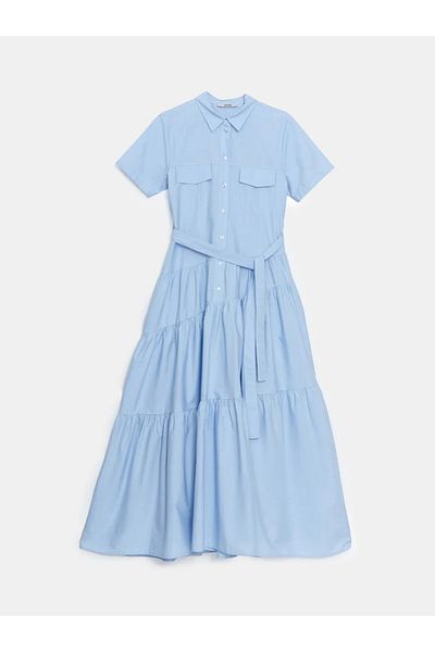 LC Waikiki Rochie cămașă de damă XSIDE Blue Poplin