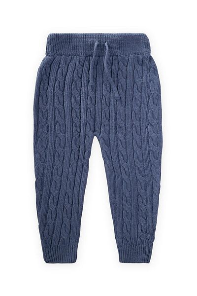 Cigit 1-5 ani Pantaloni tricotați din tricot cu păr albastru indigo