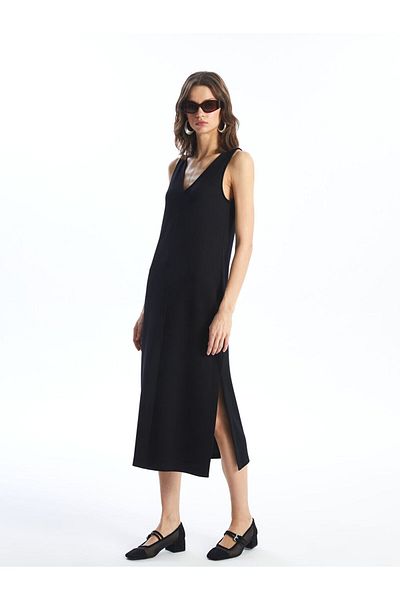 LC Waikiki Lcw Women's V-Neck Straight Dress Fast Fashion