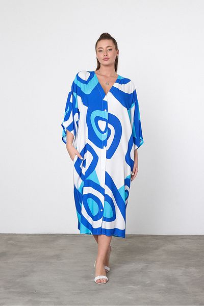 Denismoda Rochie cămașă autentică de mărime mare pentru femei, cu închidere cu nasturi
