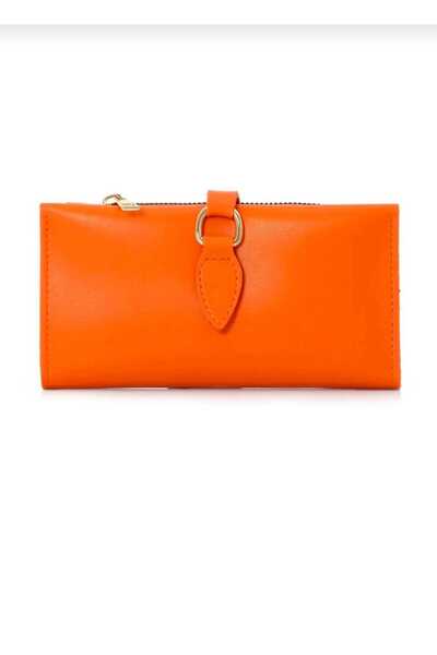 LEXA М'яка штучна шкіра на блискавці з відділеннями Помаранчевий жіночий гаманець