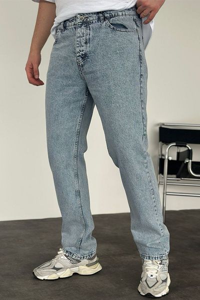 MADZEYMODA Ανδρικό φαρδύ τζιν παντελόνι Ice Blue KE-470