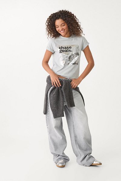 Stradivarius Metallic printed T-shirt