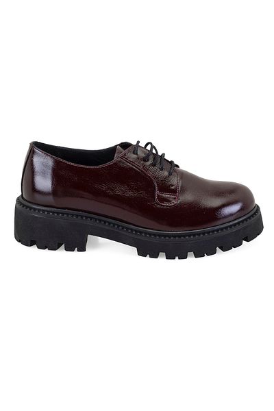 Desa Women's Burgundy Patent Leather Casual Shoes