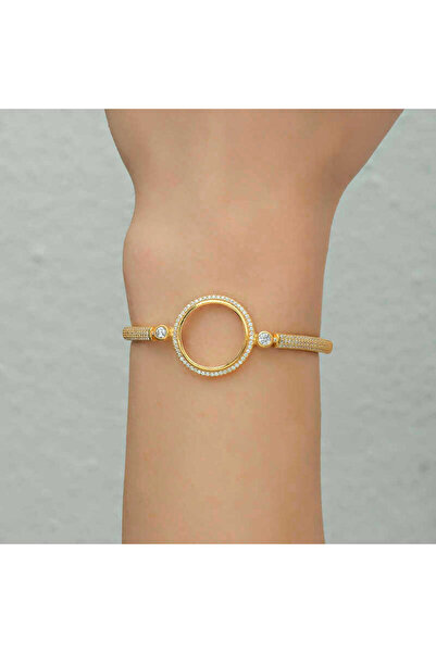 Gumush Gümüş Çeyrek Takılabilen Altın Kaplama Kadın Bileklik