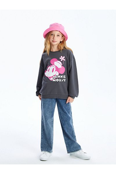LC Waikiki LCW Crew Neck Printed Long Sleeve Girl's Sweatshirt