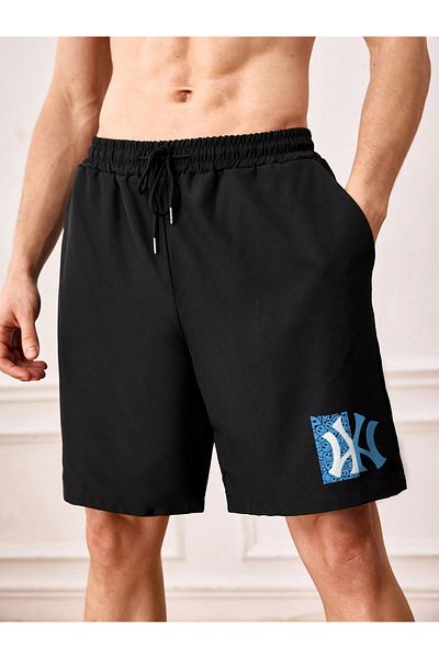 De Carte NY Blue Printed Sporty Seasonal Ανδρικά-Γυναικεία καλοκαιρινά σορτς Βερμούδες