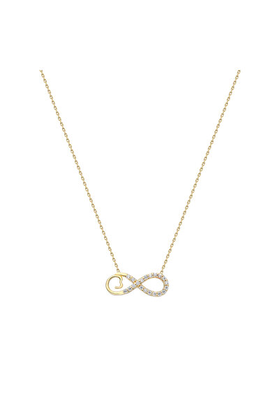 Glorria Altın Sonsuzluk Kolye - Saatli Hediye Seti - Cn0064-hs