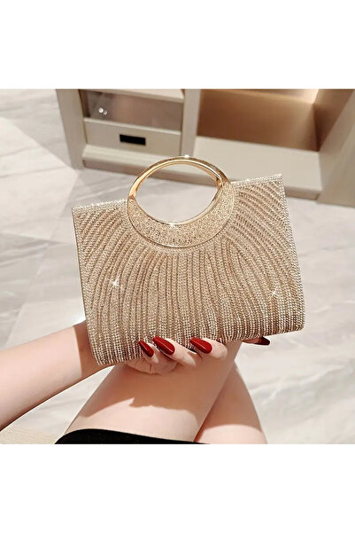 NeednStore Γυναικεία τσάντα βραδινού φορέματος με πέτρα ζιργκόν, ασημί επιφάνεια πλάτης, μαγνητικό κλείσιμο - Τσάντα χειρός και ώμου