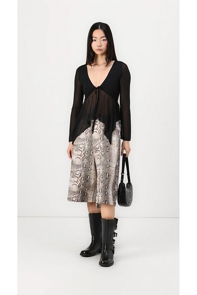 MAXLEVEL MODA Transparent Tulle Blouse