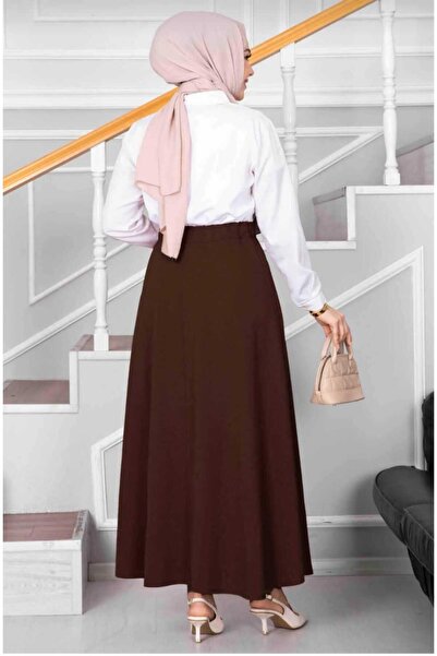 MODA MAÇKA PARK Scuba Crepe 100cm Long Flared Skirt