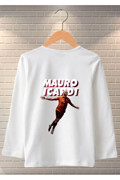 RYO FASHİON M.İCARDİ 99  Uzun Kol Çocuk Tişört Beyaz Unisex Kesim
