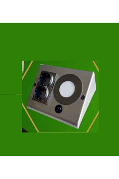 ÇağatayElektrik Mutfak Dolap Altı & Tezgah Altı Spot 3 W Led Beyaz Işık Aydınlatma ve Priz GÜMÜŞ