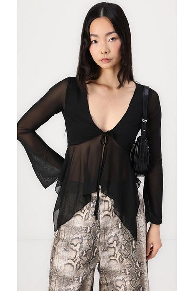 MAXLEVEL MODA Transparent Tulle Blouse