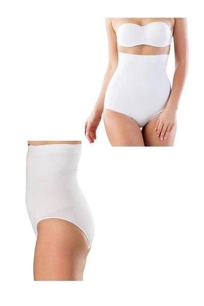Momslab Postpartum White 1 Size Small Showing High Waist Tightening Firming Slip Corset Panties