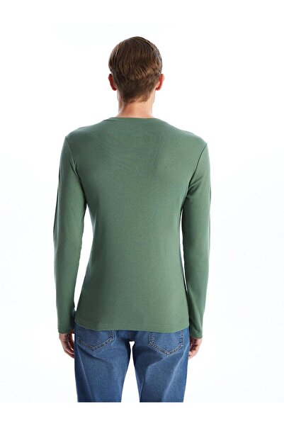 LC Waikiki Ανδρικό μπλουζάκι LCWAIKIKI Basic Crew λαιμόκοψη μακρυμάνικο βαμβακερό χτενισμένο