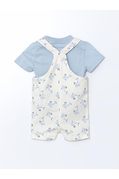 LC Waikiki LCW baby Crew Neck Baby Boy T-Shirt and Salopette 2-Piece