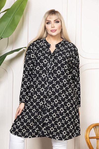 EMEZ Black Print Shirt Tunic