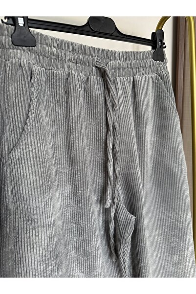 Quzu Широкі штани з вельвету з еластичним поясом