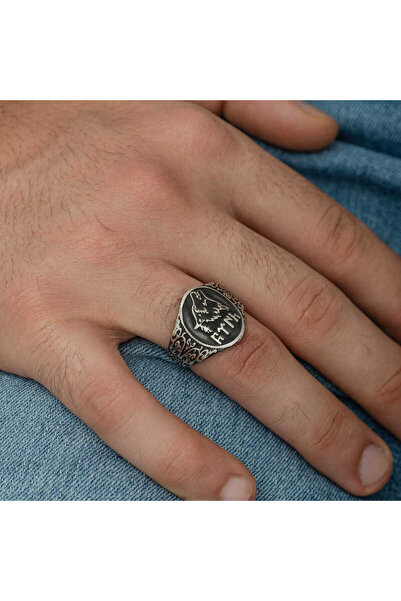 Gumush Gümüş Göktürkçe Türk Yazılı Bozkurt Erkek Yüzük