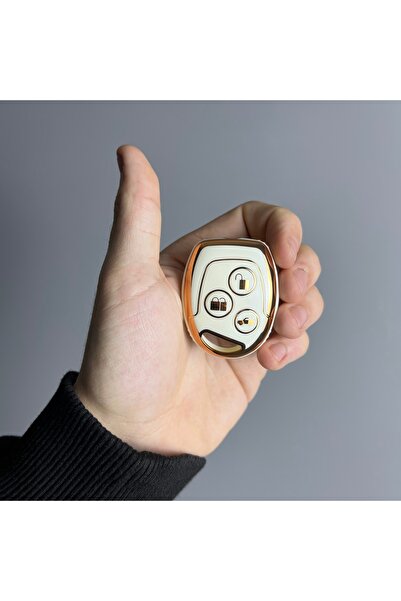 LUXE AKSESUAR Ford Focus 2 Fiesta Κάλυμμα Σιλικόνης με 3 Κουμπιά Λευκό Χρώμα