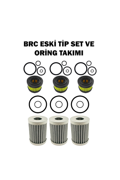 BRC Filtre Takımı Üçlü Set Eski Tip Contaları Ile Birlikte