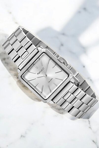 Ferrucci Çelik Kordon Çelik Kasa Kadın Kol Saati, 3 ATM Su Geçirmez Gümüş zmfer175