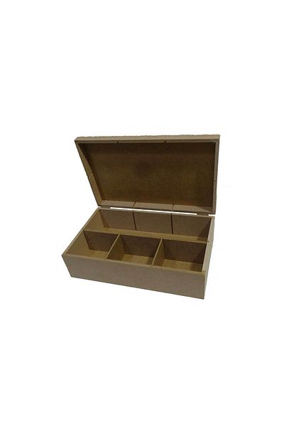 Healer Wood Paintable Compartment Rectangular Clamshell Six Flat Boxes Raw Mdf Hobby Box Gift Box