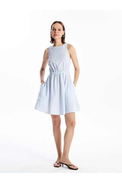 LC Waikiki Lcw Crew Neck Striped Women's Dress Fast Fashion
